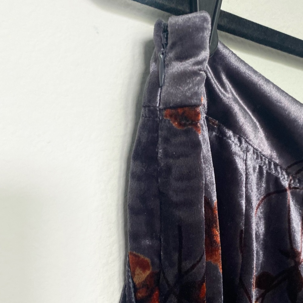 Anthropologie ett:twa Jessie Velvet Floral Wide Leg Pants Gray Sz Large Boho - Picture 12 of 13